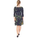 Pineapples pattern Quarter Sleeve Front Wrap Dress View2