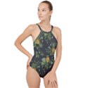 Pineapples pattern High Neck One Piece Swimsuit View1