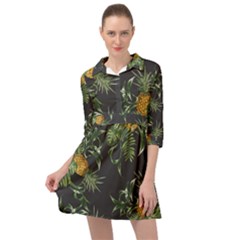 Pineapples Pattern Mini Skater Shirt Dress by Sobalvarro