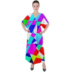 Patchwork V-neck Boho Style Maxi Dress by designsbyamerianna