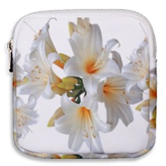Lilies White Belladonna Mini Square Pouch by Simbadda