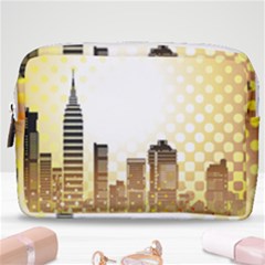 Life Urban City Scene Building Make Up Pouch (medium) by Simbadda