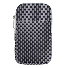 Fabric Black And White Material Waist Pouch (large) by Simbadda