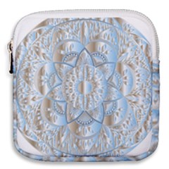 Mandala Floral Line Art Decorative Mini Square Pouch by Simbadda