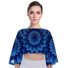 Mandala Background Texture Tie Back Butterfly Sleeve Chiffon Top by HermanTelo