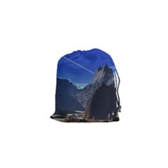 Saturn Landscape Mountains Drawstring Pouch (xs) by Simbadda