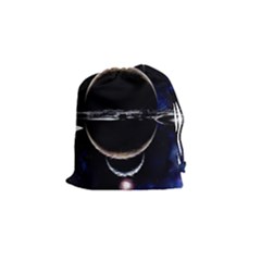 Planet Sky Lake Landscape Sun Drawstring Pouch (small) by Simbadda