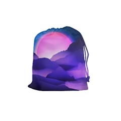 Mountain Sunrise Mountains Sunrise Drawstring Pouch (medium) by Simbadda