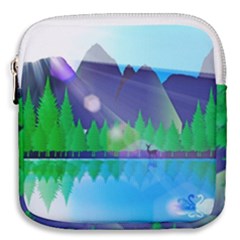 Forest Landscape Pine Trees Forest Mini Square Pouch by Simbadda