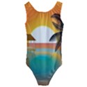 Sunset Beach Beach Palm Ocean Kids  Cut-Out Back One Piece Swimsuit View1