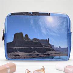 Mountains Galaxy Lake Landscape Make Up Pouch (medium) by Simbadda