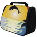 Ocean Sunset Dolphin Palm Tree Full Print Travel Pouch (Big) View1