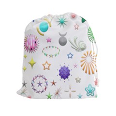 Shapes Stars Moon Sun Pattern Drawstring Pouch (xxl) by Simbadda