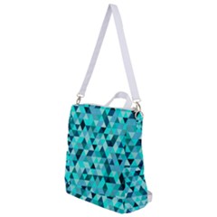 Teal Triangles Pattern Crossbody Backpack by LoolyElzayat