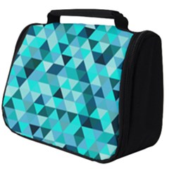 Teal Triangles Pattern Full Print Travel Pouch (big) by LoolyElzayat