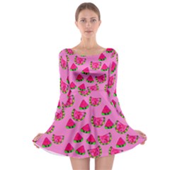 Watermelons Pattern Long Sleeve Skater Dress by bloomingvinedesign
