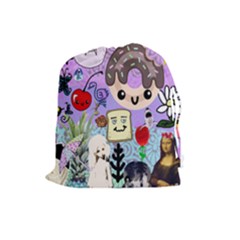 The Real World Drawstring Pouch (large) by snowwhitegirl