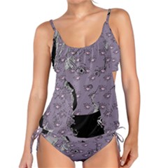 Wide Eyed Girl Grey Lilac Tankini Set by snowwhitegirl
