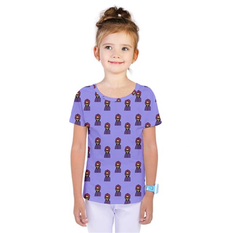 Nerdy 60s  Girl Pattern Purple Kids  One Piece Tee by snowwhitegirl