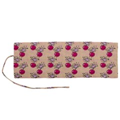 Cherries An Bats Peach Roll Up Canvas Pencil Holder (m) by snowwhitegirl