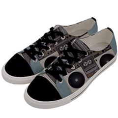 Radio Cassette Speaker Sound Audio Men s Low Top Canvas Sneakers by Simbadda