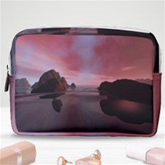 Rocks Sky Landscape Sea Wave Make Up Pouch (medium) by Simbadda