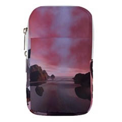 Rocks Sky Landscape Sea Wave Waist Pouch (large) by Simbadda