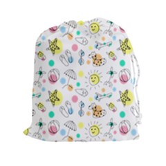 Summer Pattern Design Colorful Drawstring Pouch (xxl) by Simbadda