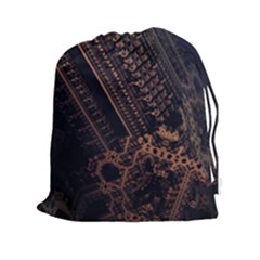 Fractals Abstraction Tla Designs Drawstring Pouch (xxl) by Simbadda