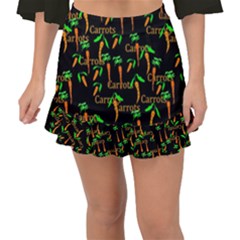 Carrots Pattern Fishtail Mini Chiffon Skirt by bloomingvinedesign