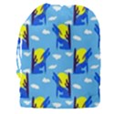 Blue Coyote Pattern Drawstring Pouch (XXXL) View2