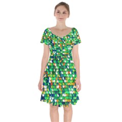 Funky Sequins Short Sleeve Bardot Dress by essentialimage