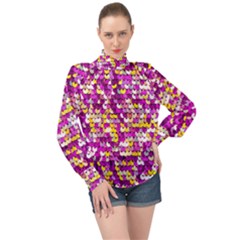 Funky Sequins High Neck Long Sleeve Chiffon Top by essentialimage