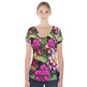 Summer Lantana w Bee Short Sleeve Front Detail Top View1