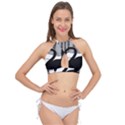 Vintage Swan Bird Nature Water Cross Front Halter Bikini Top View1
