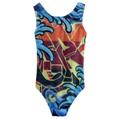 Graffiti Colourful Street Art Art Kids  Cut-out Back One Piece Swimsuit by Simbadda