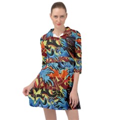 Graffiti Colourful Street Art Art Mini Skater Shirt Dress by Simbadda