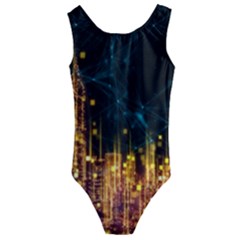 Architecture Buildings City Kids  Cut-out Back One Piece Swimsuit by Simbadda