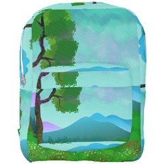 Landscape Illustration Nature Tree Full Print Backpack by Simbadda