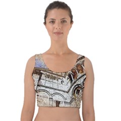 Building Architecture Columns Velvet Crop Top by Simbadda