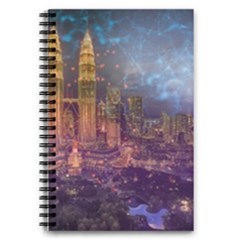 City Lights Skyline Buildings 5 5  X 8 5  Notebook by Simbadda