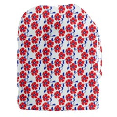 Red Flowers Blue Vines Drawstring Pouch (xxxl) by bloomingvinedesign
