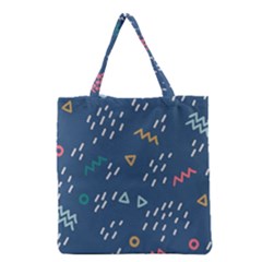 Trendy Memphis Style Seamless Pattern Colorful Geometric Seamless Pattern 80 S 90 S Styles Grocery Tote Bag by Vaneshart