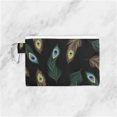 Seamless Pattern With Peacock Feather Canvas Cosmetic Bag (small) by Vaneshart