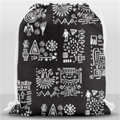 Vector Pattern Design With Tribal Elements Drawstring Bag (large) by Vaneshart