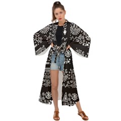 Vector Pattern Design With Tribal Elements Maxi Kimono by Vaneshart
