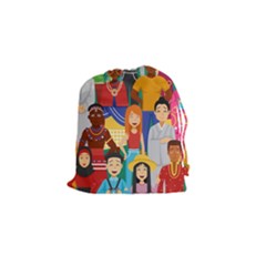 Nations Seamless Illustration Drawstring Pouch (small) by Vaneshart