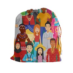 Nations Seamless Illustration Drawstring Pouch (xxl) by Vaneshart