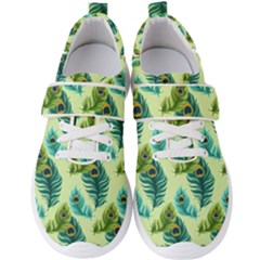 Peacock Feather Pattern Men s Velcro Strap Shoes by Vaneshart