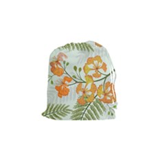 Peacock Flower Seamless Pattern Drawstring Pouch (small) by Vaneshart